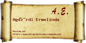 Agárdi Ermelinda névjegykártya